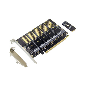 Sunweit การ์ดขยายสัญญาณ PCIe 5-Port M2,การ์ด PCIe SATA3.0แบบ SSD JMB585 PCIe SATA M.2 NVME PCIe - Product Image 2