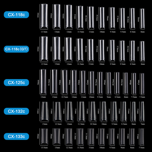 CaixuanプライベートラベルXlコフィンネイルチップボックスCカーブなしハーフカバー非カーブXxlスクエアネイルチップ - Product Image 6