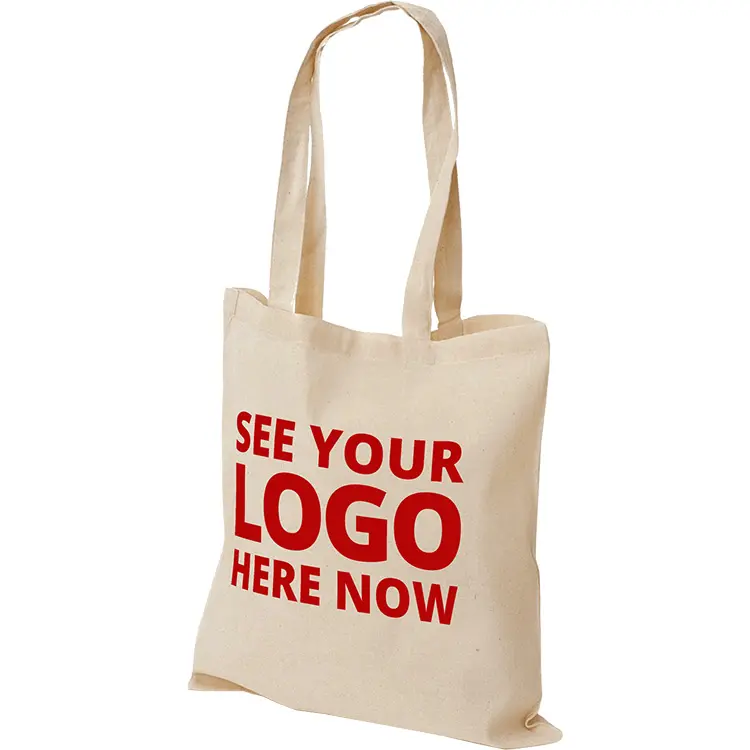 Borsa in cotone con stampa Shopping riutilizzabile personalizzata con stampa personalizzata con borsa in cotone con tracolla a mano in tela con Logo