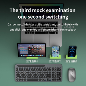 Combo de teclado y ratón inalámbricos de 2,4G Compatibilidad de varios sistemas de tres modos Juego de ratón de teclado Bluetooth Teclados recargables