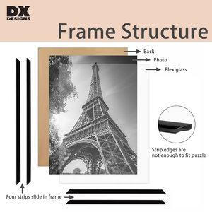 DX设计定制标志和尺寸图片海报框架壁挂画廊展示塑料黑色图片照片按扣框架 - Product Image 2