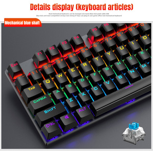 Teclado mecánico con cable de FV-Q609 para juegos, ratón combinado con interruptor azul, 104 teclas, RGB, juego de ratón óptico para PC - Product Image 3