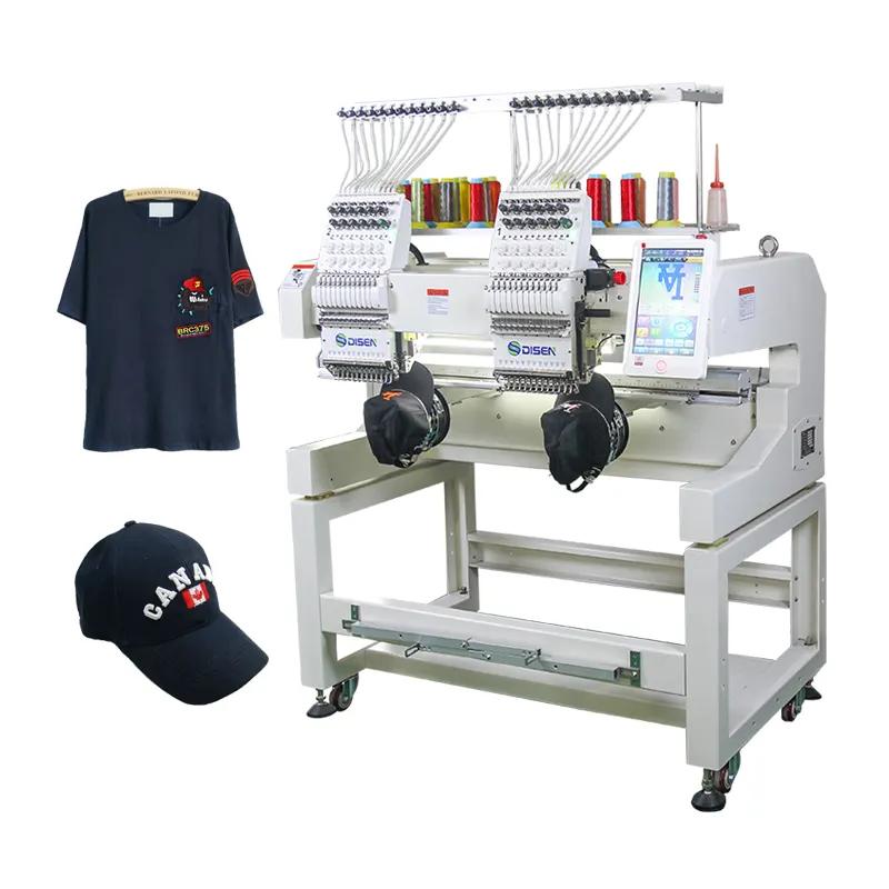Dahao computer disen automatic two head 9 needle high speed socks embroidery machine leather jack embroidery machine 2 header S5
