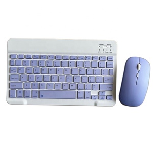 Teclado inalámbrico BT para tableta, PC, Ipad, teléfonos inteligentes, 3 modos, 10,1 pulgadas, Mini teclado y ratón inalámbrico portátil