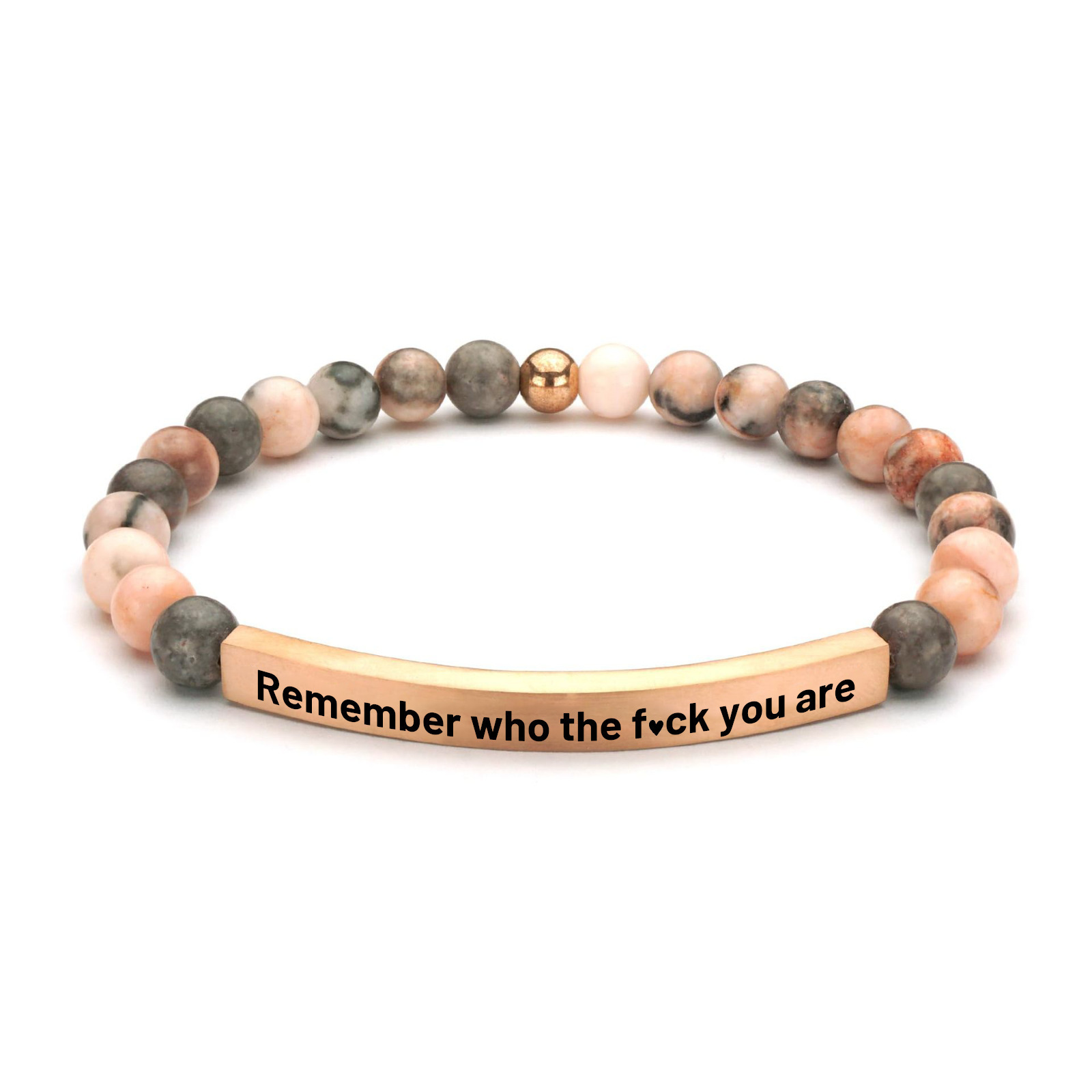 Bracelet gravé 7-Zèbre rose + coude doré