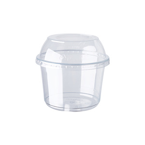 新デザイン大口径透明フルーツ食品容器PETプラスチックカップデザートミルクサラダボウル117mm 8 12 14 16 2432オンスドーム蓋 - Product Image 1