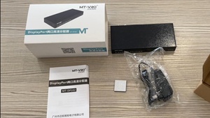 Divisor DisplayPort de 2 puertos, 1 entrada y 2 salidas, 4K, 60HZ, 1 distribuidor de ordenador, 2 monitores + adaptador de corriente, divisor DP 1x2