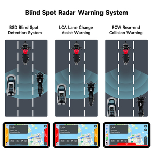 AlienRider M2 Pro Navegação para motocicleta CarPlay Android Auto Gravação Dupla Traço Cam com tela de toque de 6 Polegadas Radar 77 GHz