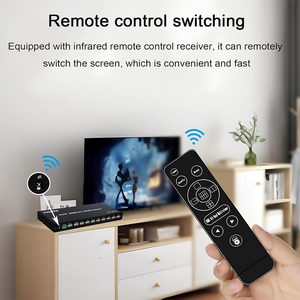 Xput 4K 8x1 Multi Viewer HDMI Switcher Quad Multi-VIEWER 4K/30Hz con conmutador de extensión remota IR y 8PCS Cable original