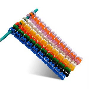 Mã hóa clip trên dây đánh dấu, dây số nhãn, đầy màu sắc Dây đánh số đánh dấu ống Cáp đánh dấu để đánh dấu (100 cái KCM-4MM 4) - Product Image 3