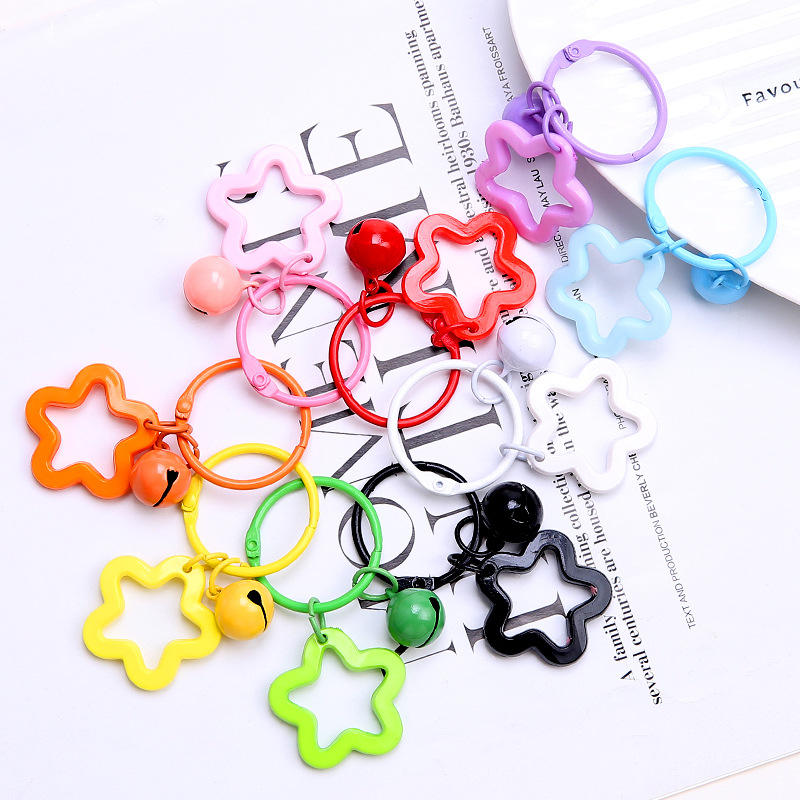 Aléatoire couleur étoile à cinq branches 3cm circlip 14mm cloche