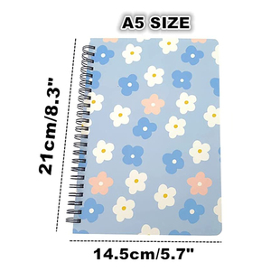 Cuaderno en espiral A5 para niños, Bloc de notas, diario, cubierta dura, impresión, paquete de 4 unidades