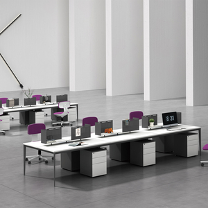Factory <strong>Custom</strong> Modern 6 Person Office <strong>Computer</strong> Workstation <strong>Desk</strong> for Staf - Product Image 6