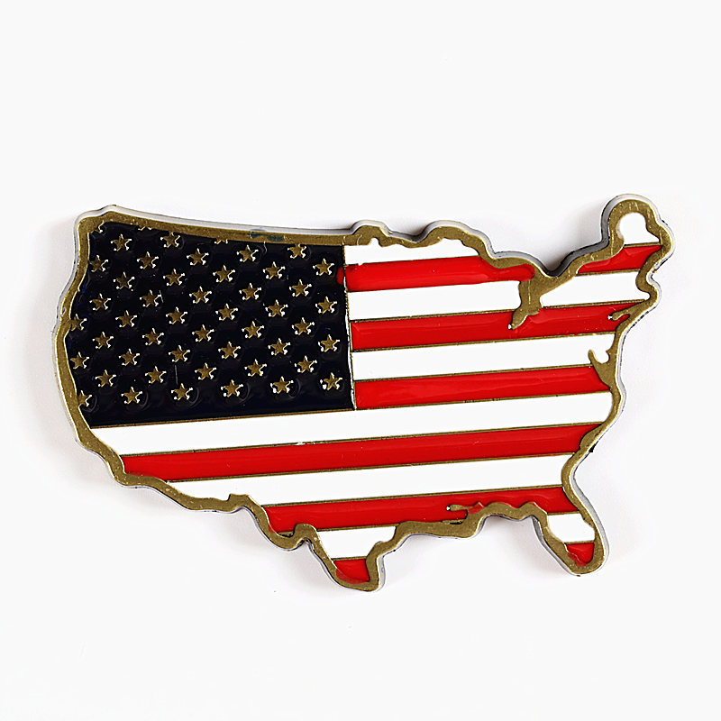 metal sticker-map of the united states