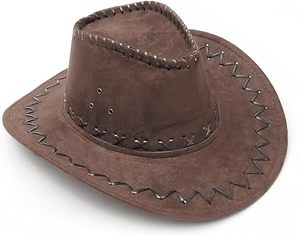 Sombrero de vaquero con cuerda Sombrero de vaquero occidental Vestido elegante Sombrero de pistolero auténtico Gamuza para hombres Mujeres - Product Image 3