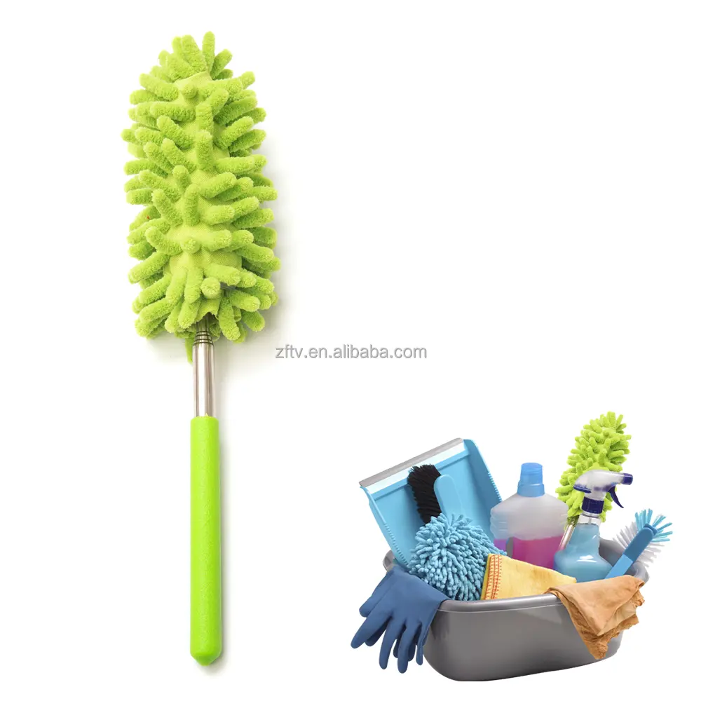 Brosse de nettoyage pour maison, voiture, bureau avec rallonge, ventilateur de plafond, Mini plumeau lavable, microfibre extensible, plumeau de plumes