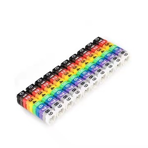 Mã hóa clip trên dây đánh dấu, dây số nhãn, đầy màu sắc Dây đánh số đánh dấu ống Cáp đánh dấu để đánh dấu (100 cái KCM-4MM 4) - Product Image 1