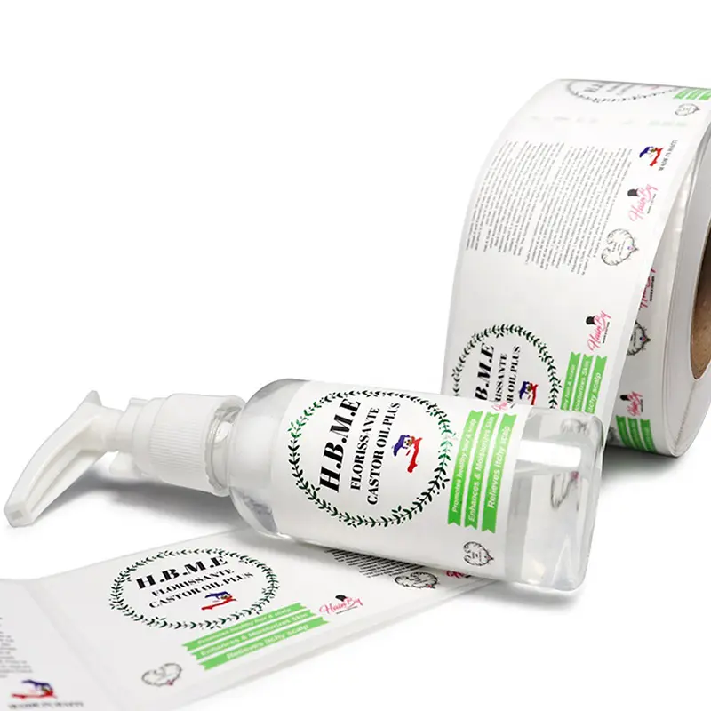 Kunden spezifisches beschichtetes Papier für kosmetische pharmazeut ische Flaschen aufkleber Umwelt freundliche Tintenwalzdruck-Klebe etiketten mit Gold