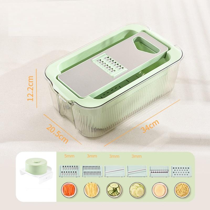 Drain Basket+Luxury Six Knives - Avocado Green