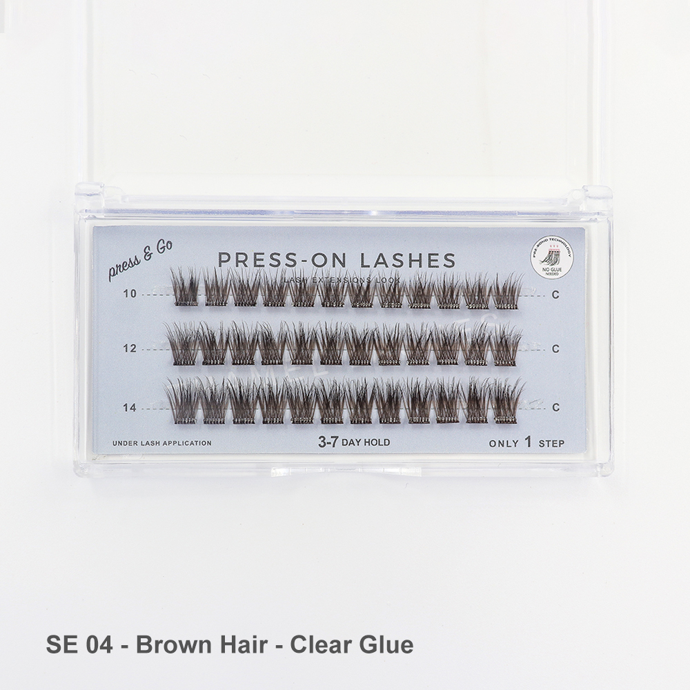 3 Líneas - SE 04 - Cabello Castaño - Pegamento Transparente