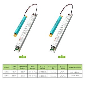 可充电备用电池180分钟应急电源2瓦3瓦应急发光二极管驱动器40W 60w输出60-130vdc