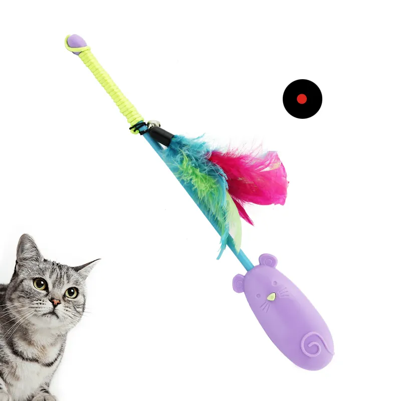 इंटरैक्टिव पालतू खिलौने लेजर खिलौने मछली पकड़ने वाली छड़ी माउस संभाल कूद लेजर बिल्ली खिलौना
