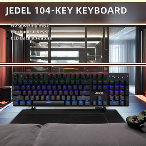 KL138คีย์บอร์ดกลไกแบบเต็มปุ่ม104ปุ่มคีย์บอร์ดเกมแสงสีสันสดใสสำหรับพีซีเดสก์ท็อปแบบมีสาย USB คอมพิวเตอร์พร้อมคุณสมบัติการเล่นเกม - Product Image 6