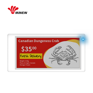 Minewtag 3.5 inch 4-màu ESL với ánh sáng LED cho kệ siêu thị, giá không dây POS ERP tích hợp bán lẻ nhãn kỹ thuật số - Product Image 1