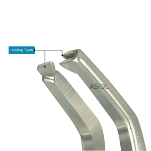 Thép không gỉ mô kẹp 1*2 răng 0.3mm giữ răng lims forceps trục góc cạnh - Product Image 5