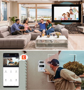 Monitor de intercomunicador de vídeo inteligente 2 sin batería, sistema de intercomunicación TUYA WiFi para el hogar/oficina con pantalla dual - Product Image 3
