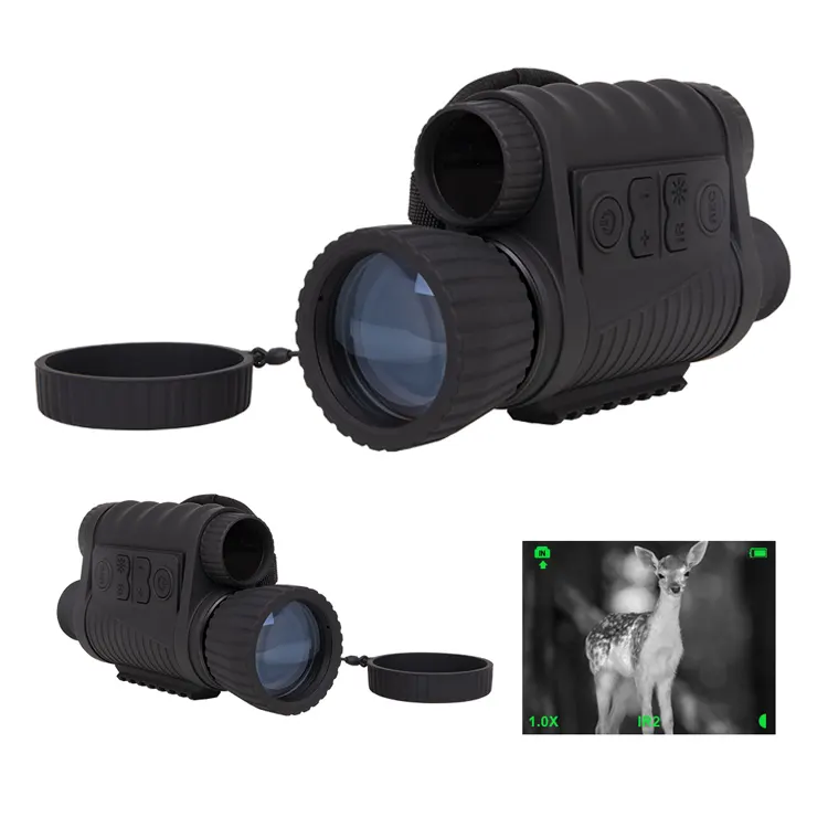 WILDGAMEPLUS 300M aralığı dijital kızılötesi gece görüş monoküler 6X50 Zoom avcılık gece görüş kapsamı optik Video resim