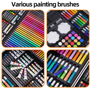 145 Pcs Nhôm Hộp Nghệ Thuật <span class=keywords><strong>Kit</strong></span> Có Thể Gập Lại Nghệ Thuật Thiết Lập Vẽ Thiết Lập Nghệ Sĩ Công Cụ Hai Lớp Văn Phòng Phẩm Acrylic Vẽ Tranh Nghệ Thuật Thiết Lập Cho Bé - Product Image 3