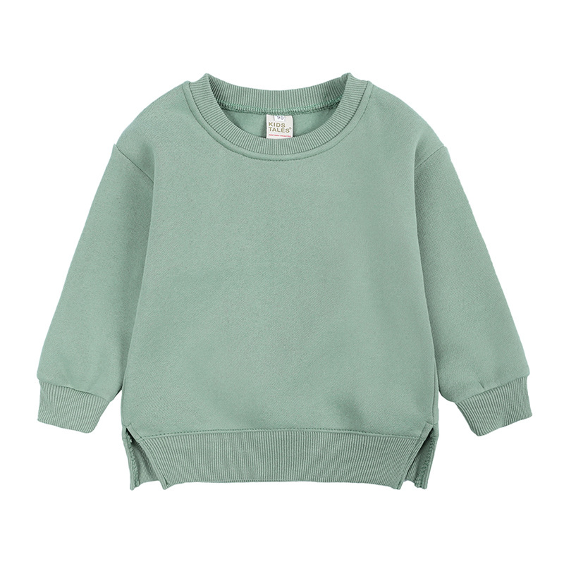Green Baby Boys Girls Solid Pullovers Sweatshirt