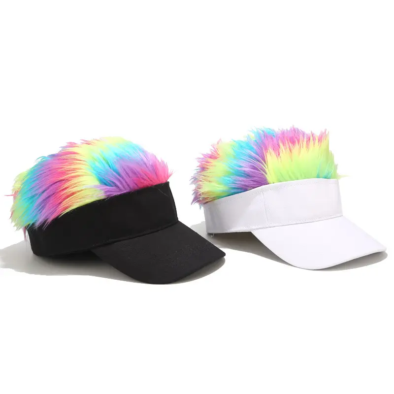 Factory direct wholesale protection sun flexible maker visor hat with hair