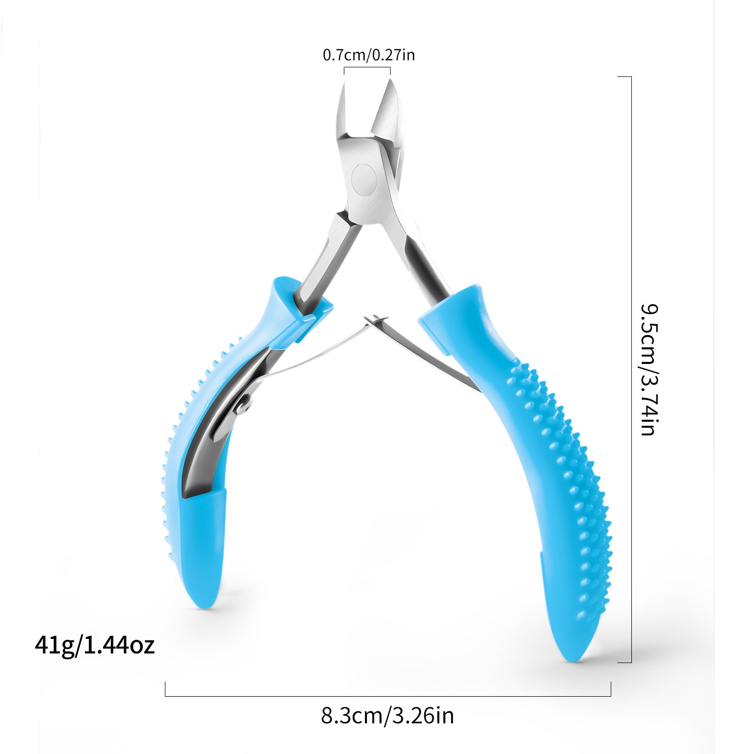 Blue plastic handle