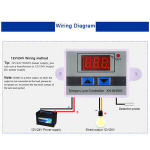 Controlador de temperatura del enfriador de agua, interruptor de termostato de nevera de 12V/24V/110V 220V, Sensor de calentamiento de agua para ventilador de 12V - Product Image 3