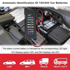 BM410 12V 24V pil Test cihazı şarj yükleme kontrol araba pil Test cihazı teşhis aracı alternatör testi için dizel yakıtlı - Product Image 5
