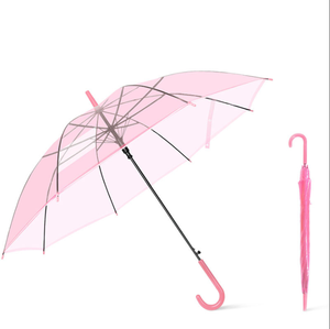 2021新款到达透明雨伞清晰豪华多彩自动开启直筒伞 - Product Image 1