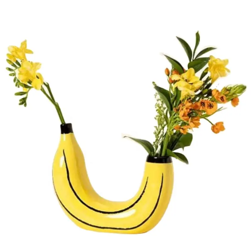 樹脂フルーツ花瓶バナナ素敵な小さな創造的な花瓶花の装飾のための家の装飾植物のためのギフトモダンな花瓶の装飾