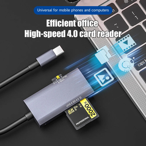 USB4.0 çok fonksiyonlu yüksek hızlı UHS-II itme V90 SD/TF çift kart okuyucu için 1 tip-c 2 - Product Image 3