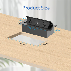 Toma de corriente de panel emergente de escritorio con carga USB de 20W con 2 salidas de CA Caja de conexión multimedia - Product Image 5