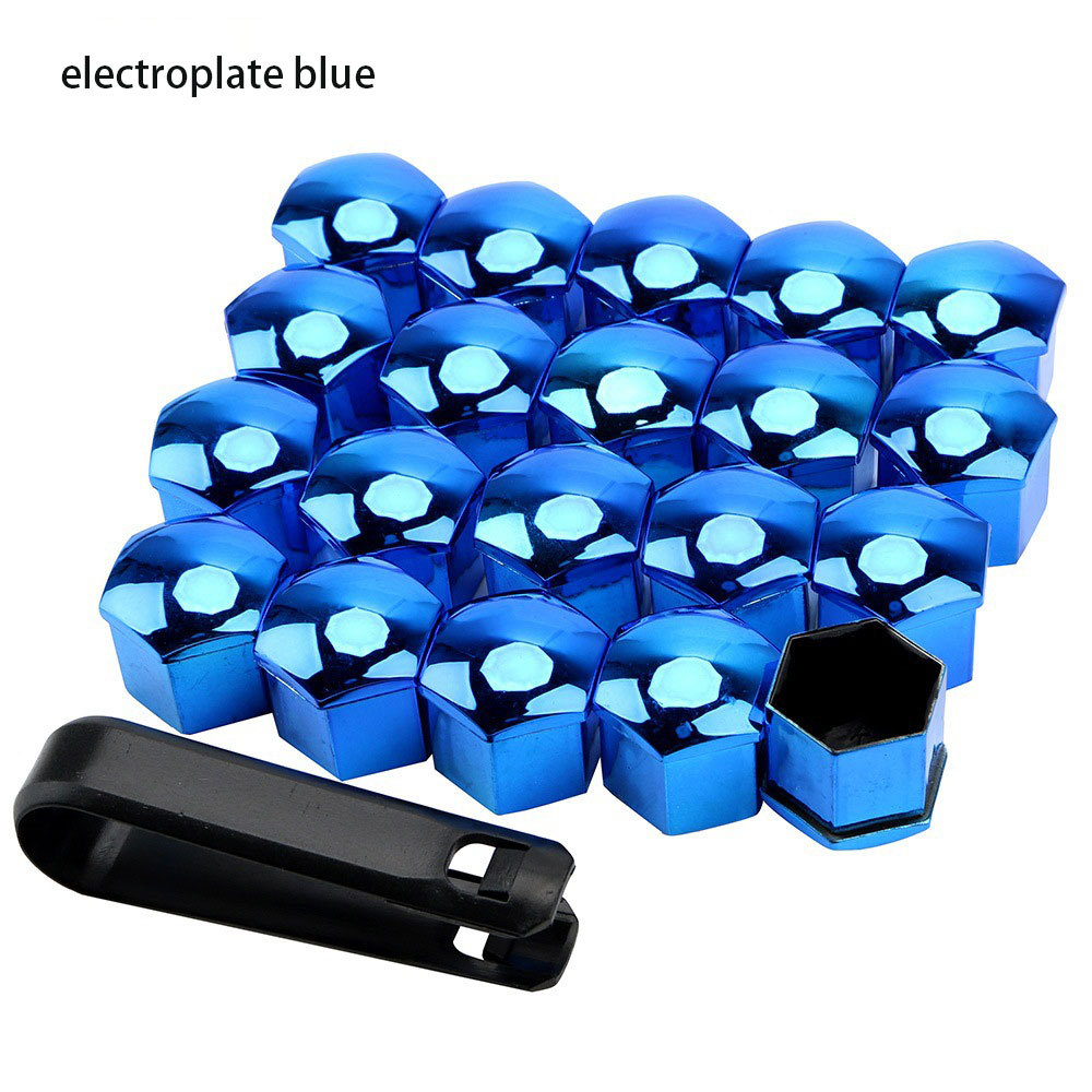 17mm 20pcs bleu électroplaqué + pince