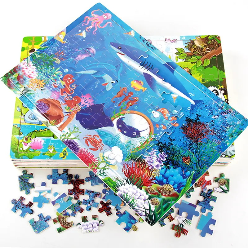 Versi Digital Pendidikan Awal Manfaat Pengembangan Intelektual Anak-anak TK Puzzle Mainan 100 Pieces Anak-anak Jigsaw Puzzle