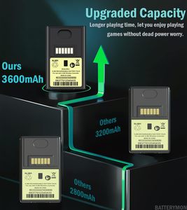 2パック3600mAh充電式バッテリーパックデュアル充電ステーションドック付きXbox 360コントローラー用 - Product Image 4