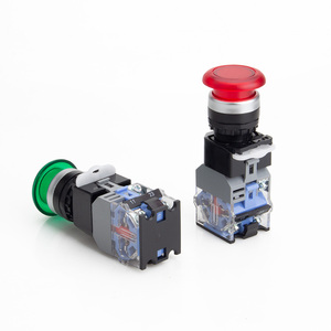 SHENGLEI LA38 22mm pannello interruttore a pulsante verde rosso fungo con 24v luce LED personalizzato di lunghezza momenaria/chiusura - Product Image 6
