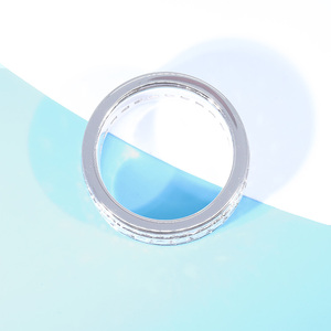 Tùy Chỉnh Thiết Kế Thời Trang 925 Rắn Bạc Với 3 Hàng Moissanite Kim Cương Mens Hiphop Đồ Trang Sức Nhẫn - Product Image 3