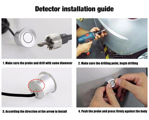 Sonda de sensor de estacionamiento de coche de radar de marcha atrás impermeable de 1 año con 25mm de diámetro y cables de 2,2 m Fácil instalación duradera fiable - Product Image 6
