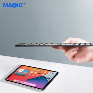 Software de hardware de ordenador portátil plegable recargable Delgado tamaño Mini teclado inalámbrico teclado de diente azul con soporte - Product Image 4