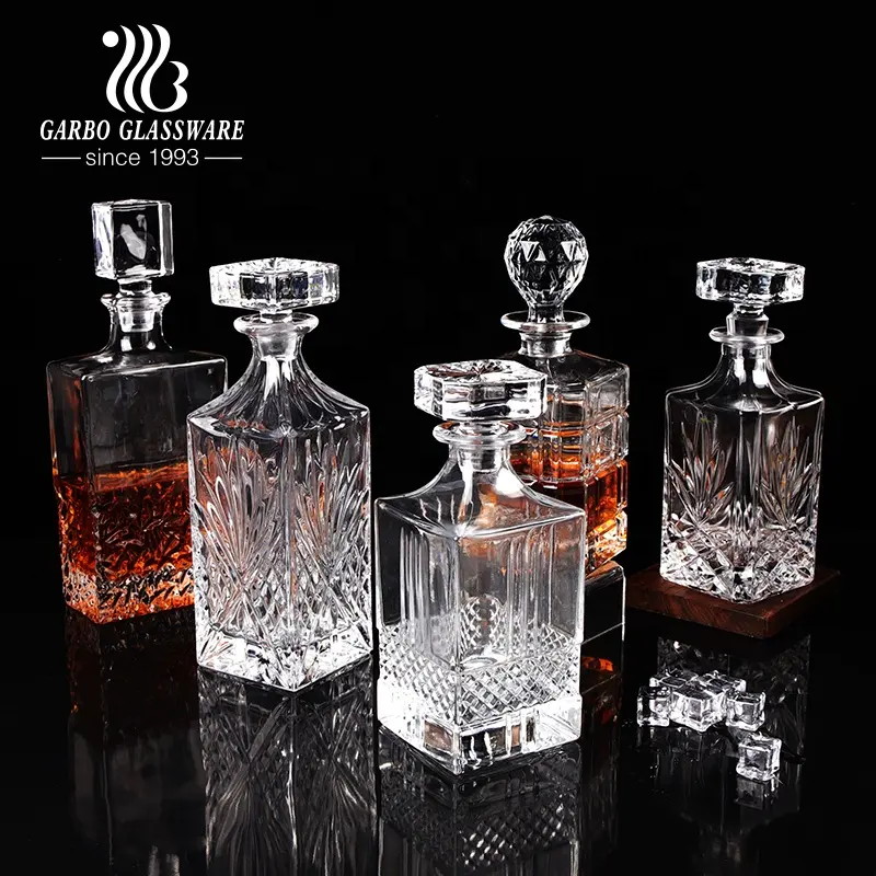 Botol Anggur dan Wiski Spesial Harga Murah 700Ml High-End dengan Tutup Kristal High End Wine Glass Decanters untuk Penggunaan Bar atau Hotel