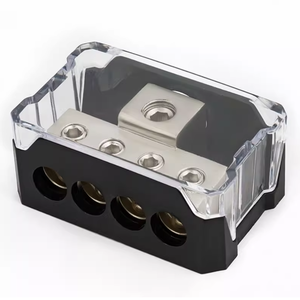 4ウェイ配電ヒューズブロックカーオーディオグランドブロックスプリッタ用0/2/4ゲージ入力4/8/10ゲージ出力端子ブロック - Product Image 1